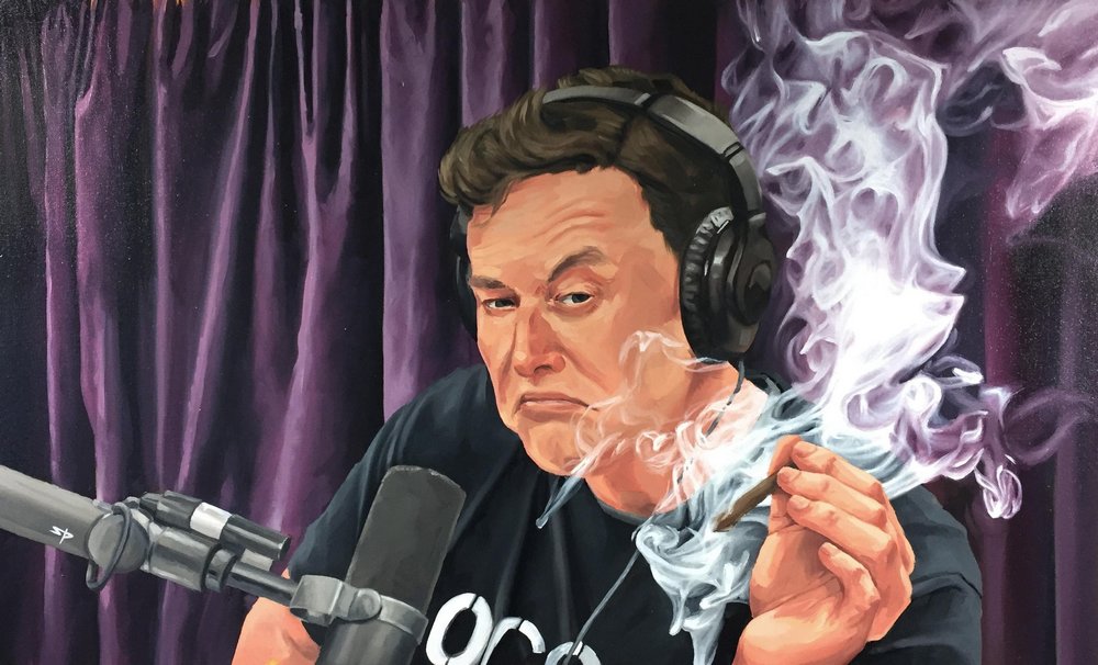 картинка Илон Маск курит