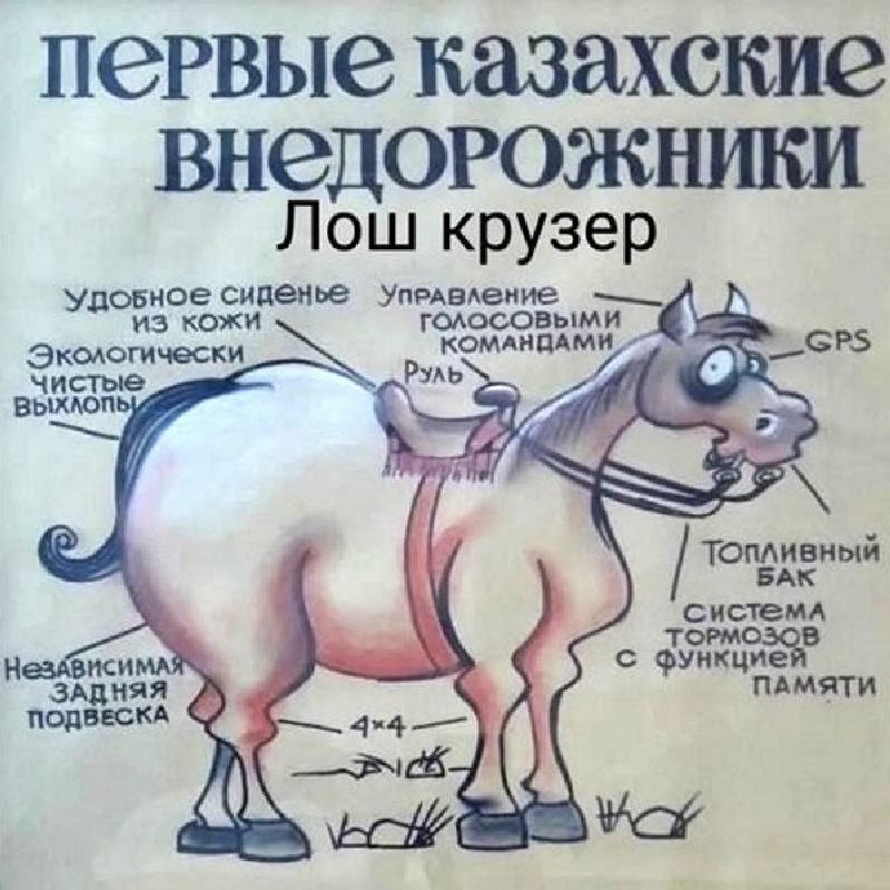Карикатура про казахские внедорожники